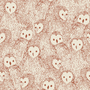 Sketched Baby Owls All Over Pattern in Cream and Russet - Sy Brontide - Sam'Oz